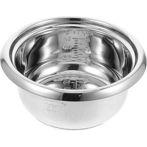 Cuve intérieure compatible avec un cuiseur à riz en acier inoxydable 304, 2 litres, bol de rechange compatible avec une cuisson uniforme, 1 ensemble, argent (1/5)