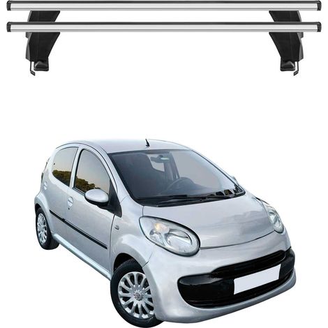 OMAC Dachträger Querträger Alu für Citroen C1 2005-2022 – Abschließbar – T-Nut – City-Crash-getestet – Max. 50 kg Silber (1/5)