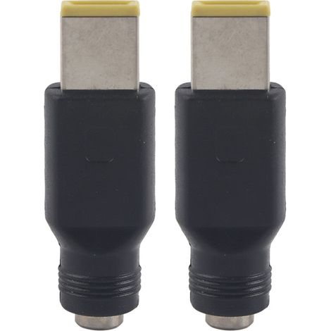 Adaptateur Secteur 2 Pièces 5.5 x 2.1mm Femelle vers 11 x 5.0mm Mâle Carré pour PC Portable Lenovo