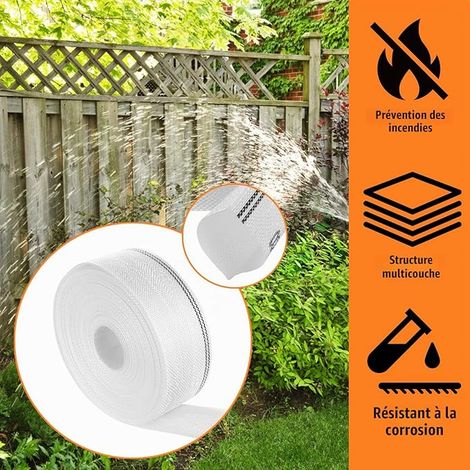 Tuyau Refoulement 32mm x 10m Tuyau Plat Flexible en Tissu, 1 1/4 Pouce Tuyaux de Vidange pour Pompe Submersibles Pompes à Eau Sale, avec 2 Colliers de Serrage (1/2)