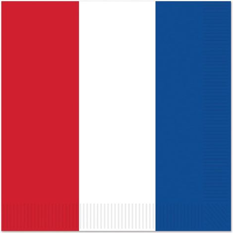Serviettes de Table pour Fête Française Rouge, Blanc et Bleu - Lot de 100 Serviettes de Cocktail pour Fête Américaine - Décorations du 4 Juillet (1/5)