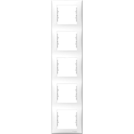 Marco vertical blanco de 5 módulos Sedna