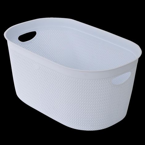 Cestino Biancheria Portabiancheria intreccio bianco Belli&Forti 39 x 59 x 27 cm (1/3)