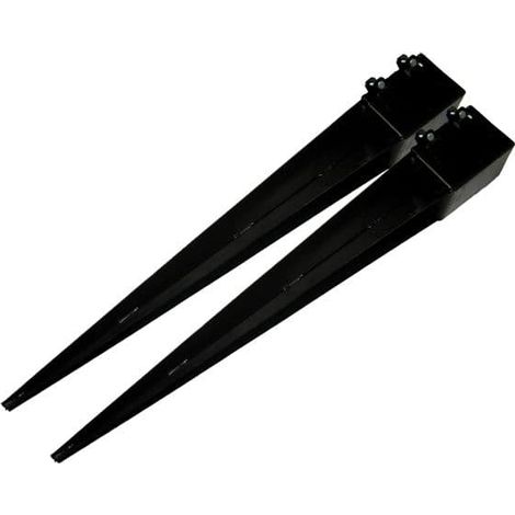 x2 4" Spike Bolt Grip Fence Supports - 100MM Post Timber Drive In Holder Like Metpost (1/3)
