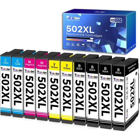 Cartouche 502XL Compatibles pour Epson 502XL Multipack (Lot de 10) (1/5)