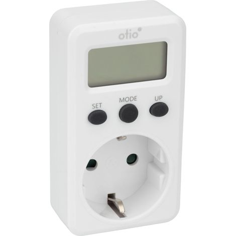 Otio – Contrôleur de consommation électrique Schuko – Plage de mesure 200-276V – Charge maximale 16A – Optimisation énergétique