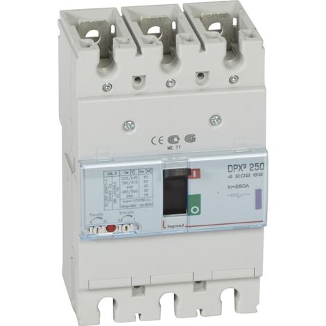 Disjoncteur magnétothermique DPX250 pouvoir de coupure 50kA 400V 3P 250A (420269)