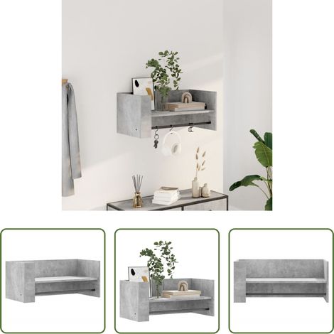 Rangement mur - Étagère murale gris béton 70,5x35x30,5 cm bois d'ingénierie (1/5)
