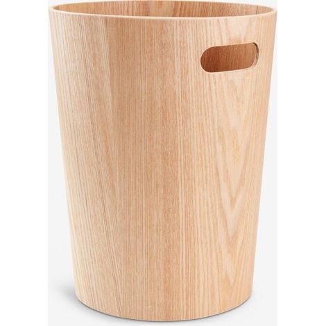 ORION91oficial® - Natural Wood Trash Can Ø23xA30cm for Interior Use, Made from Ash Veneer and Poplar Plywood with Integrated Handles, Ideal for Bathroom, Kitchen, or Office Spaces (1/2)