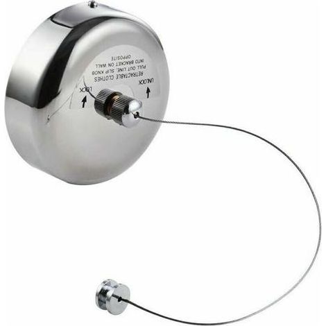 Tendedero de ropa retráctil de acero inoxidable, extensible, cromado pulido, cuerda ajustable de 2.8 m para interior, exterior y balcón (1/5)
