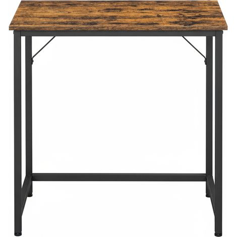 Bureau d'Ordinateur, Table, 50 x 80 x 76 cm, pour Bureau, Chambre, Salon, Cadre en Métal, Couleur Chêne Marron et Noir (1/5)