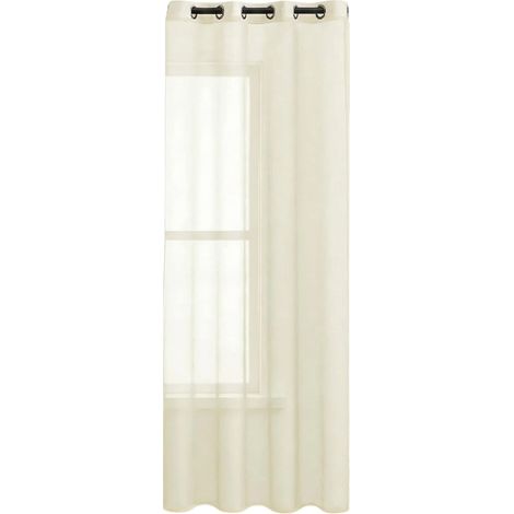 1 Voilage Œillets, Polyester Uni, 135x260 cm, Écru, Intérieur (1/5)