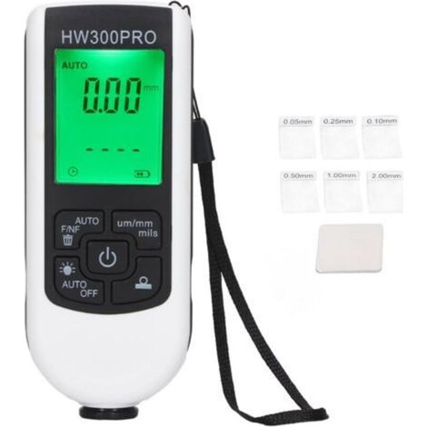 Jauge numérique d'épaisseur de revêtement ABS avec corde Portable, fonction d'arrêt automatique, compteur de revêtement de peinture pour l'extérieur blanc-Crezuo