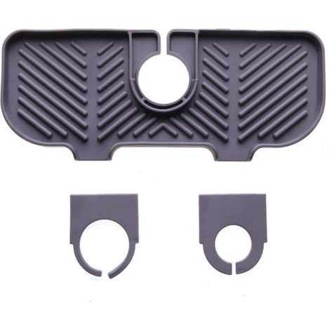 Tapis De Lavabo - Tapis Anticollant En Silicone Pour Robinet - Protège Plan De Travail Et Évite Les Éclaboussures - 27 X 11 Cm - 1 Pièce (1/5)