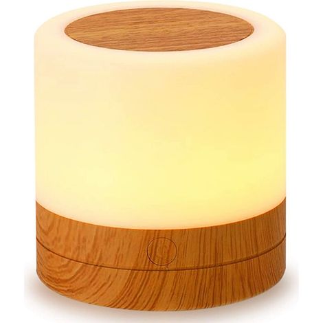 Mini luz de noche LED, lámpara de noche colorida, lámpara de noche táctil, lámpara de mesa recargable con luz para dormitorio, habitación de bebé y sala de estar (blanco cálido) [Clase de eficiencia e (1/5)