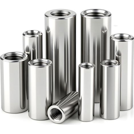 8 Pièces M8 Manchons Filetés Ronds de Connexion 8x50x12mm en Acier Inoxydable 304 Manchon Tige Filetee Ecrou Cylindrique Long Entretoise pour Machines Meubles et Appareils Électroniques (1/5)