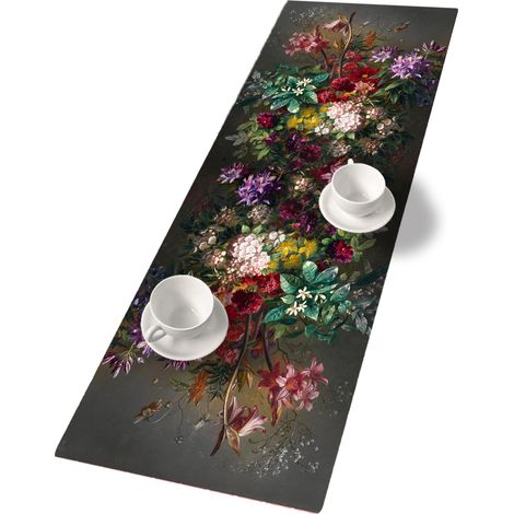Runner da tavola Bouquet 115x40 cm - feltro ecologico, protezione per il tavolo, motivo decorativo, Bertoni (1/3)