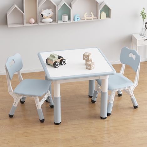 Table pour Enfant avec 2 Chaises -HOERFURIY -Ensemble de Table pour Enfants réglable en Hauteur