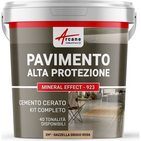 Microcemento per pavimenti interni: alta protezione - 2 m² (in 2 strati) Gazzella Grigio Rosa - ARCANE INDUSTRIES