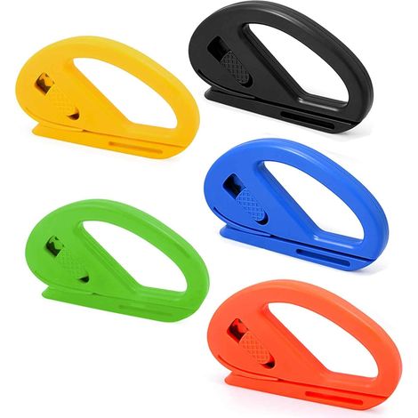 Cortador de embalaje deslizante de 5 piezas, herramienta de corte de cupones de papel simple y rápida con seguridad para los dedos, paquete de regalo de cumpleaños, Navidad, Acción de Gracias, vacacio (1/5)