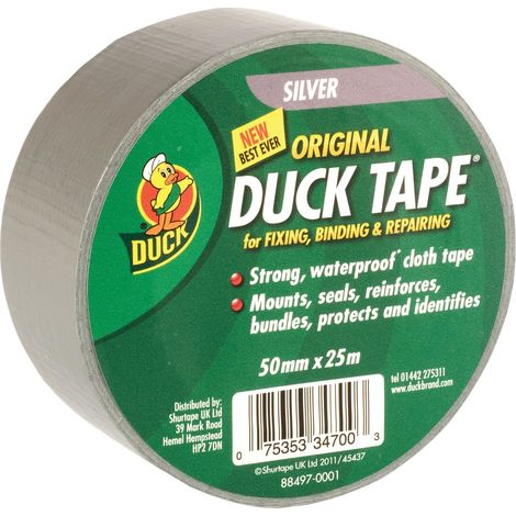 Shurtape Duck Tape® Original 50mm x 25m Silver - Heavy-Duty Multi-Purpose Adhesive Tape