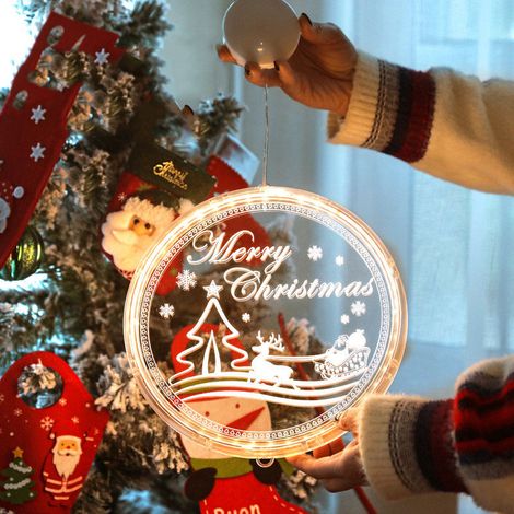 Lumières chaude de Noël à LED, pendentif de décoration d'ambiance de vacances, lumière décoratives Joyeux Noël, 16 cm (1/5)