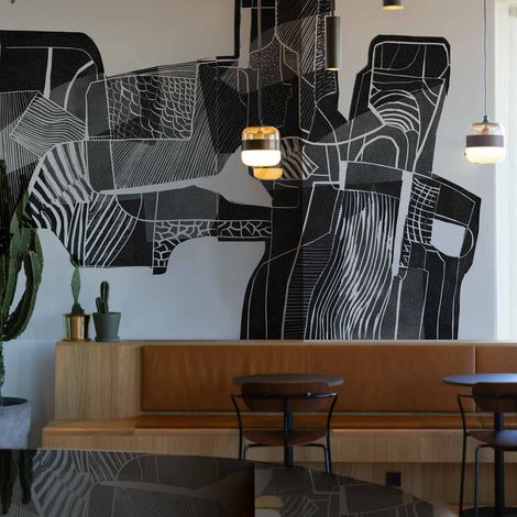 Papier peint panoramique EtiK GraphiK, Noir et blanc 150 x 250cm (1/5)