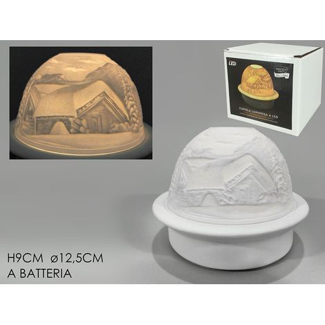 Cupola in porcellana con paesaggi luminosa a batteria idea regalo per natale (1/2)