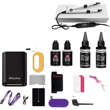Machine à extensions de cheveux, technologie de lumière UV, design portable, Kit d'outils 1 (1/2)