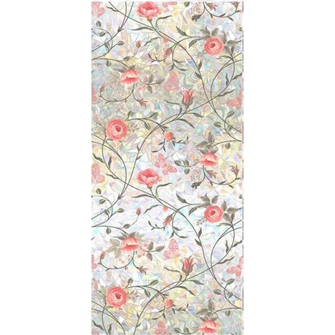 Film de confidentialité pour fenêtres, effet vitrail, protection UV, K, 43cm x 100cm-e (1/2)
