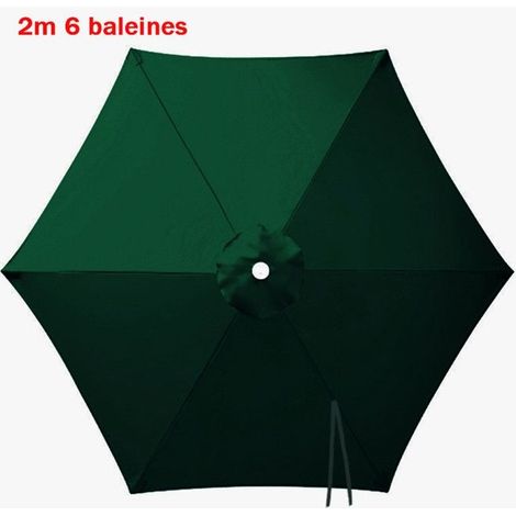 Housse de rechange pour parasol,2m 6 baleines, imperméable, anti-UV, Toile de rechange pour parasol de terrasse,vert foncé (1/5)