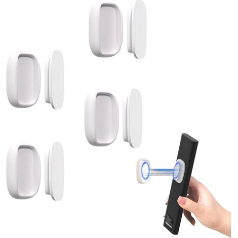 4 Pièces Support Telecommande Mural, Climatiseur Mural Telecommande, Convient à Tous Les Types d'Appareils Ménagers (Blanc) (1/5)