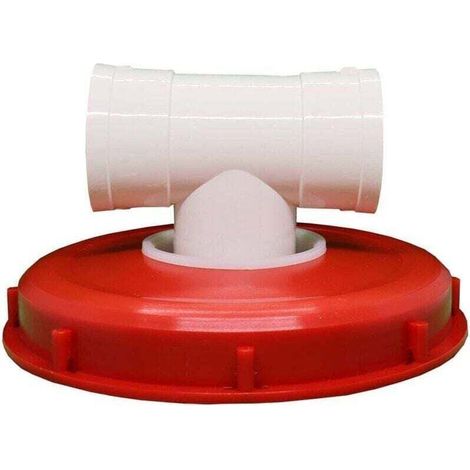 Couvercle de tonneau IBC de 245 mm, couvercle de tonnelle IBC DN75 IBC avec filtre en nylon, raccord de couvercle de réservoir d'eau de pluie IBC (rouge 245 mm) (1/2)