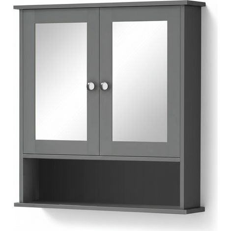 Toiletta Camera Specchio Tavolo Trucco Mobile Make Up 80x33x140 cm grigio (1/5)