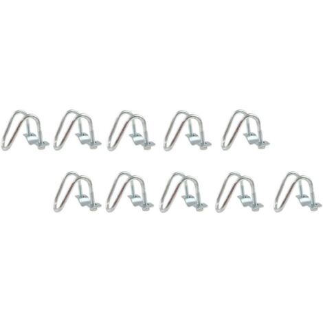 Packung mit 10 verzinkten U-förmigen Stahlclips für Querverbindungen (6 mm), praktische Befestigung für Regale, landwirtschaftliche Anlagen und Zäune, robust und vielseitig einsetzbar