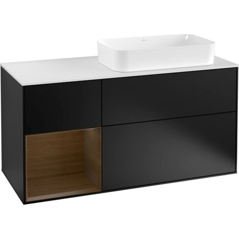V&B Waschtischunterschrank Wandbeleuchtung Finion 120cm, Pl w m, Reg li wal ven, bla m Lac (1/2)
