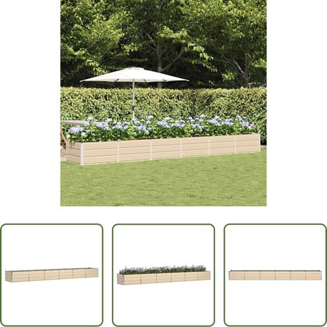 Garten - Pflanzkübel Elfenbein 480 x 80 x 45 cm Stahl (1/5)