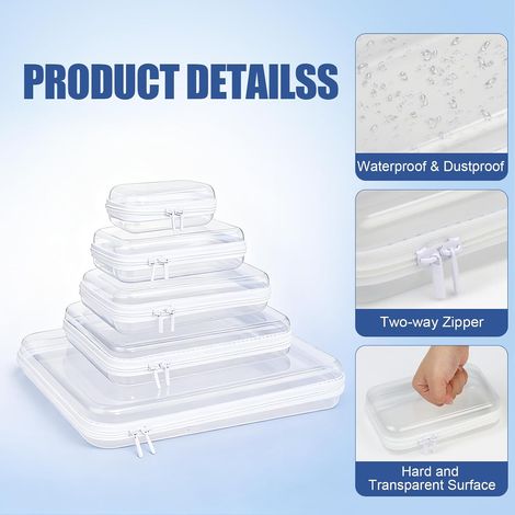 neceseres rígidos transparentes con cremallera – Caja de almacenamiento impermeable para cosméticos (1/2)