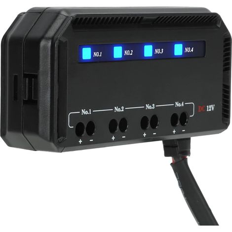 12 V Fuse Holder with Relay Fuse Holder Block Box 4 Way Waterproof LED Indicator for Motorcycle, Truck, Boat, SUV, RV (1/5)