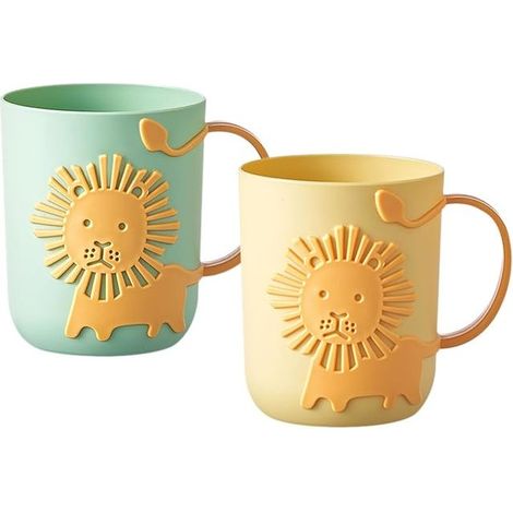 Set of 2 Plastic Bathroom Tumbler and Toothbrush Holder for Boys and Girls (1/5)