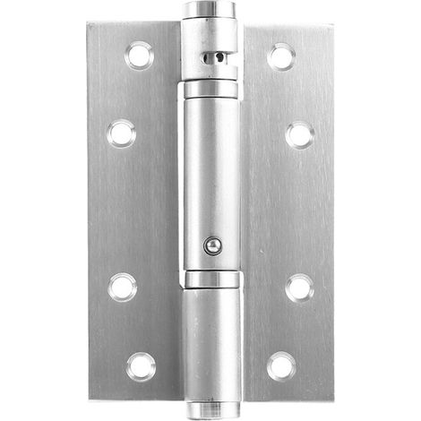 Hydraulisches Türscharnier, Soft-Close-Funktion, einstellbare Schließgeschwindigkeit, Edelstahl, silber, Größe S (1/3)