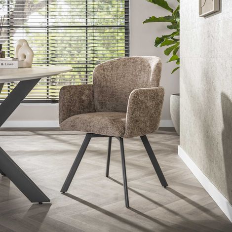 Set mit 2 modernen Esszimmerstühlen Luma Hoven Rich Champagne (1/5)