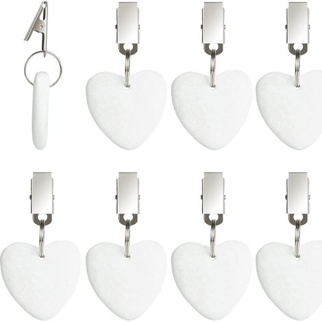 8Pcs Poids de Nappe avec Clips,Pince à Nappe en Marbre Poids pour Nappe avec Pinces Poids pour Nappes Décoratifs Kit de Poids de Nappe pour Pique-Nique Fête Cuisine Restaurant (Blanc) (1/5)