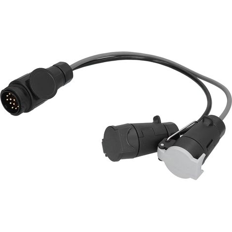 Adaptateur de prise remorque 12V 13 broches vers 7 broches en plastique PVC et laiton pour caravanes et camping-cars européens standard (1/5)