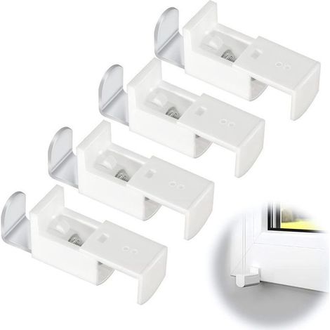 Lntyq 4 Pièces Supports de Serrage Plissés de Rechange Stores Térieurs Reglable Fixation Store Venitien Sans Percage Support de Pince Accessoire pour Serrage Stores Plissés Blanc (1/5)