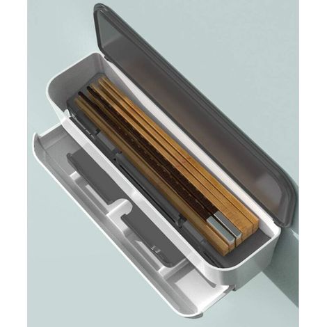 Porte-ustensiles de Cuisine avec 2 Auto-adhésif et égouttoir pour Couverts, éponges, Brosses, Grattoirs, Baguettes, Rangement Cuisine-Fei Yu
