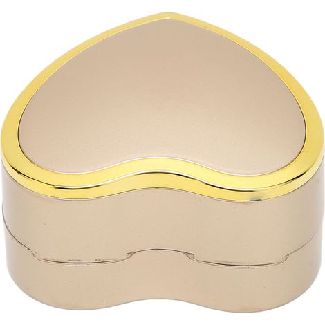 Boîte à bijoux élégante en forme de cœur avec éclairage LED, idéale pour une demande en mariage ou des fiançailles (Or) (1/5)