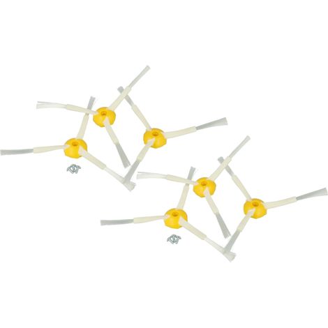 vhbw 6x spazzola laterale compatibile con iRobot Roomba 866, 886, 900, 980 robot aspirapolvere - Set spazzole, bianco - Numero dei bracci: 3