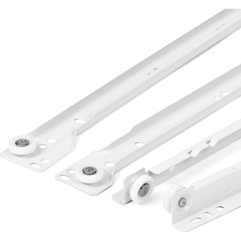 Coulisse Tiroir 400 mm - Lot de 2 (1 paire) Rails pour Tiroir Coulissants, blanc (1/5)