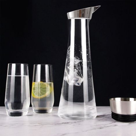 Bouteille de jus - Transparent - 1,5 L - Réutilisable - Couvercle inclus - Dimensions 34x12x10 cm (1/5)